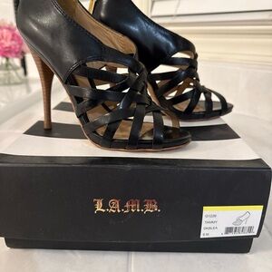 L.A.M.B. Black Strappy Heels
